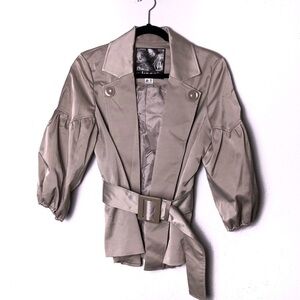 Kensie Puff Sleeve Tan Jacket Size Medium